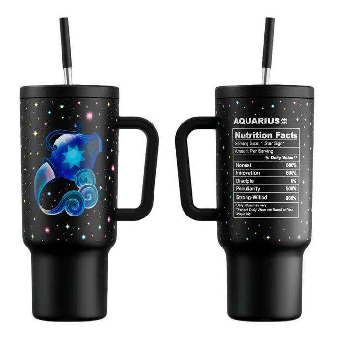 40 Oz Tumbler With Straw Zodiac Collections