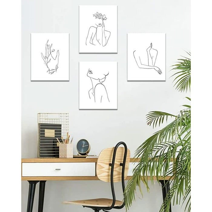 Flower Line Art for Modern Home Office - Grafton Collection