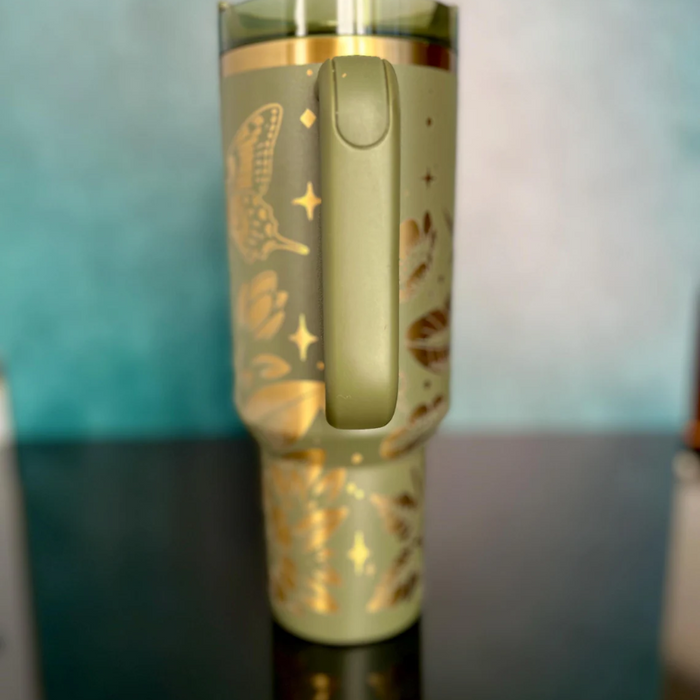 Nature Inspired Customised 40oz Tumbler With Handle