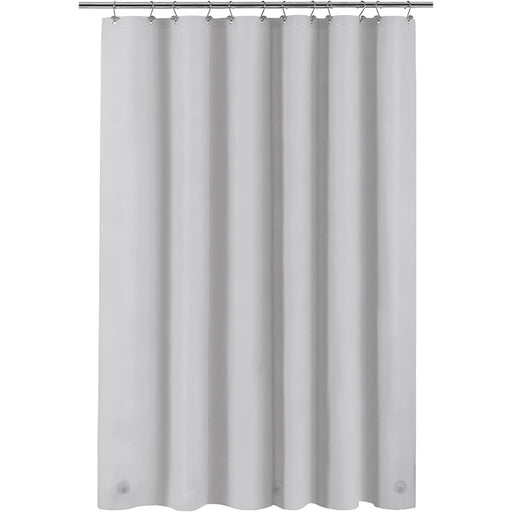 Shower Gray Curtain Liners - Lightweight Shower Curtains With Magnet, Metal Grommets - Grafton Collection