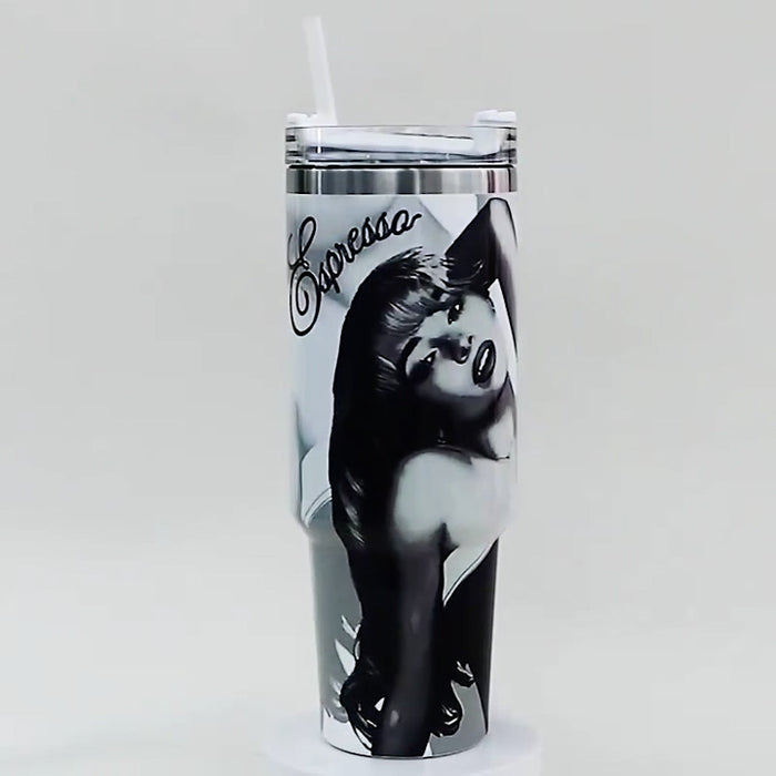 Espresso Text Printed 40oz Stainless Steel Tumbler