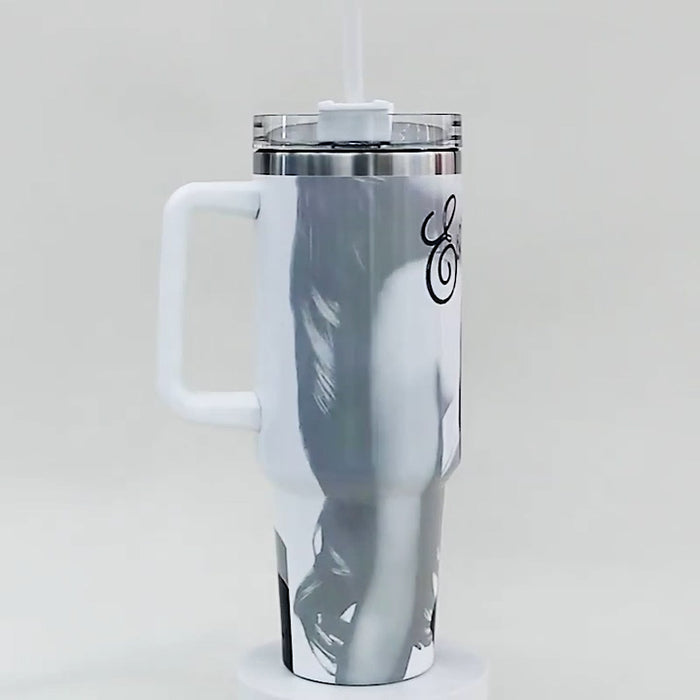 Espresso Text Printed 40oz Stainless Steel Tumbler