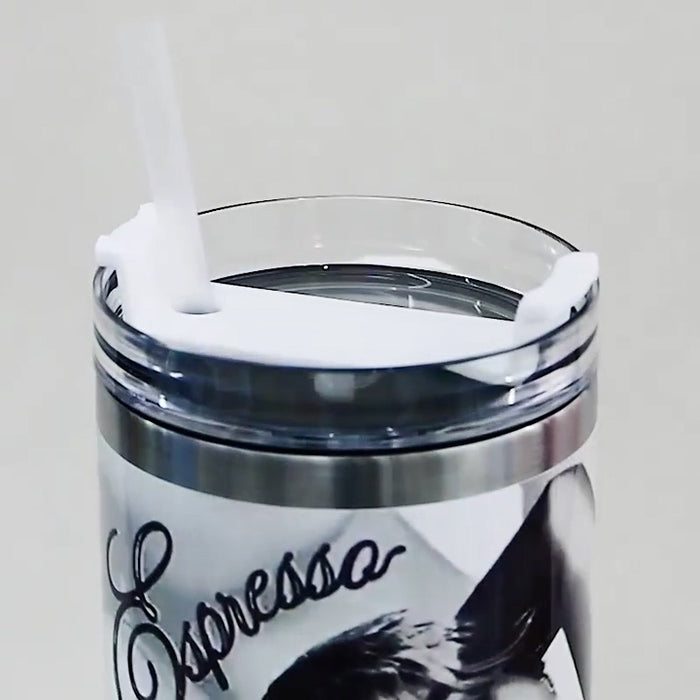 Espresso Text Printed 40oz Stainless Steel Tumbler