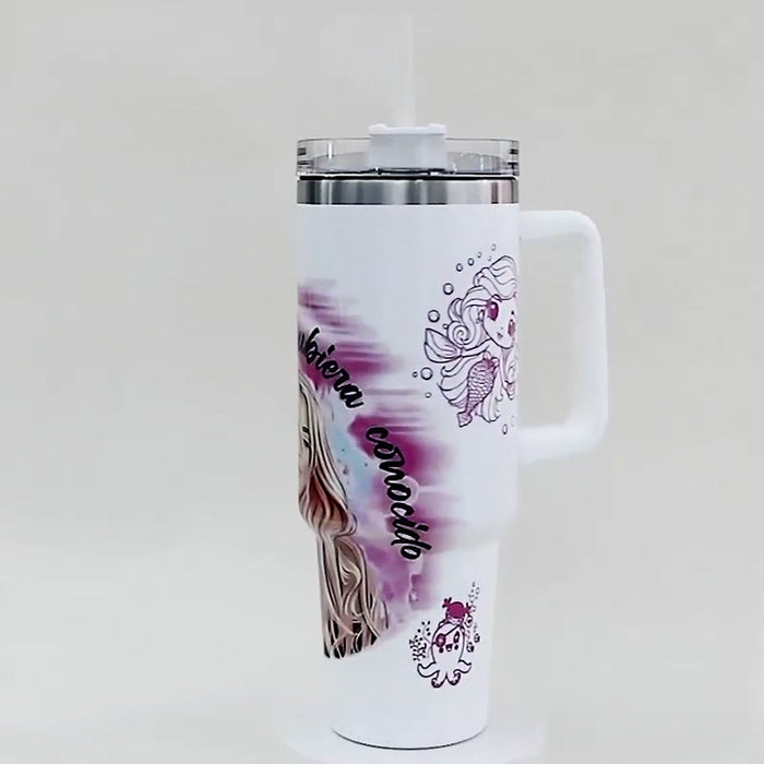 Mermaid Art 40oz Insulated Travel Mug