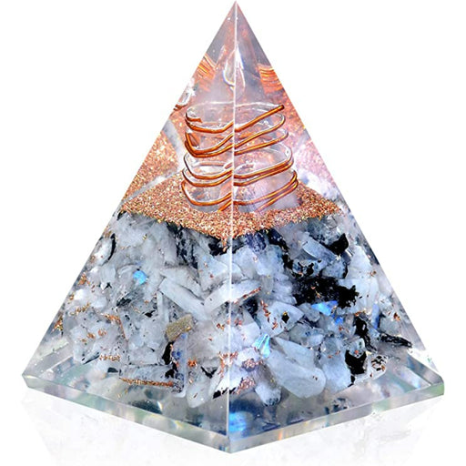 Moonstone Orgone Pyramid for Anti-stress ,Calmness, Growth ,Strength - Grafton Collection