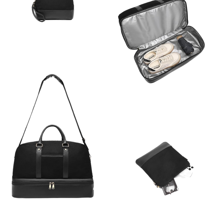 Sleek Travel Duffel Bag With Matching Pouch