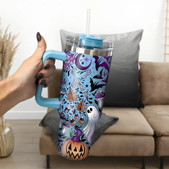 Halloween Themed Tumbler With Handle