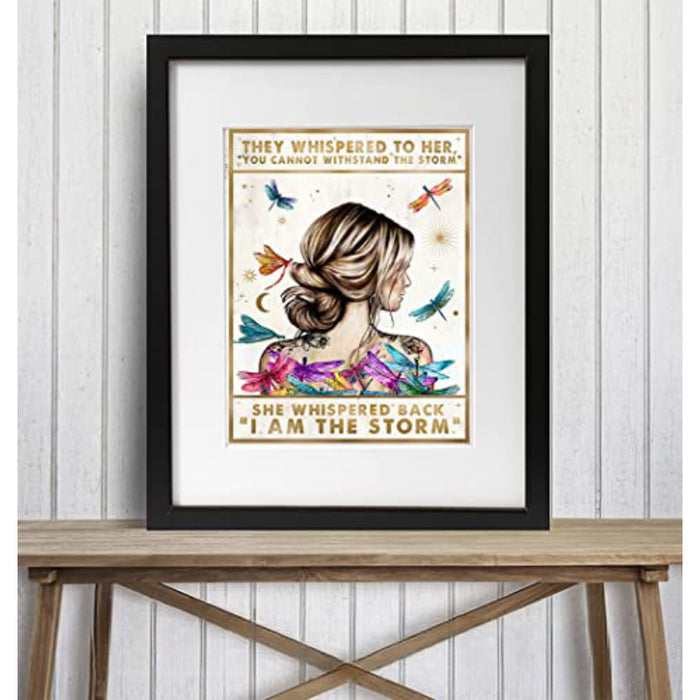 Positive Quote Wall Decor- She Whispered Back I Am The Storm - Grafton Collection