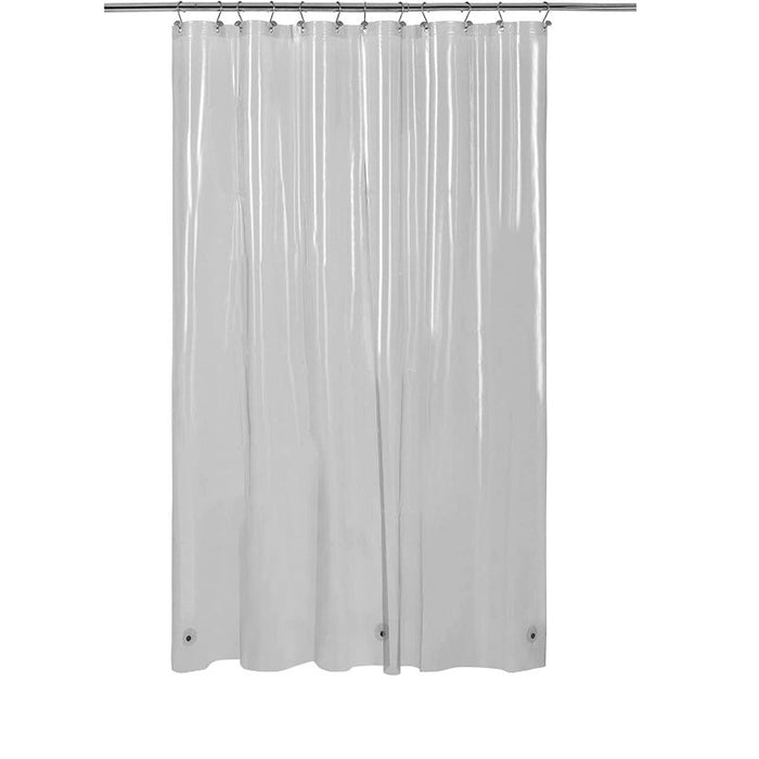 Shower Black Curtain Liner - Lightweight Shower Curtain With Magnets, Metal Grommets - Grafton Collection