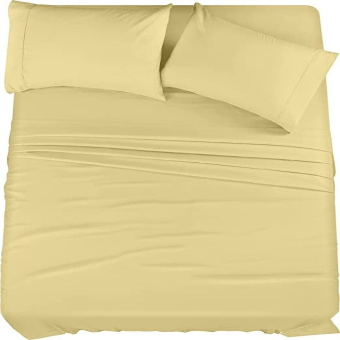 Bedding Sheets Set, 4 Piece Bedding, Brushed Microfiber, Shrinkage and Fade Resistant, Easy Care - Grafton Collection