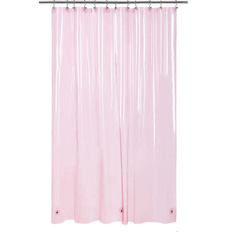 Shower Pink Curtain Liner - Lightweight Shower Curtain With Magnets, Metal Grommets - Grafton Collection