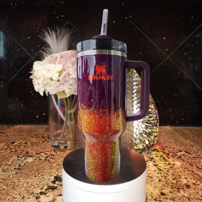 Personalized Glitter Tumbler With Handle