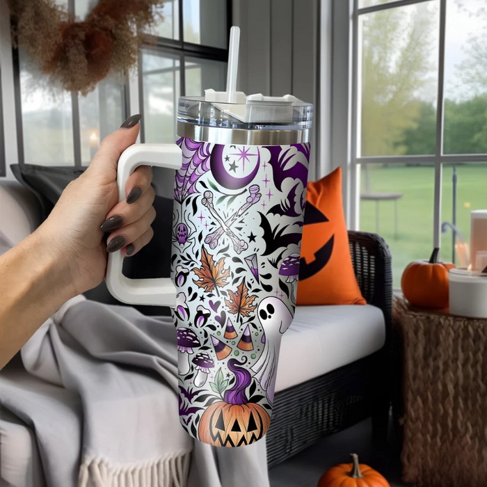 Halloween Themed Tumbler With Handle