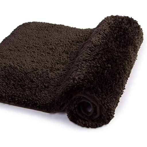 Brown Bathroom Rug Non Slip Bath Mat - Water Absorbent Soft Microfiber Shaggy Bathroom Mat Machine Washable Bath Rug for Bathroom Thick Plush Rugs for Shower - Grafton Collection