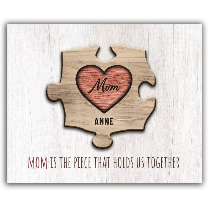 Personalized Puzzle Wall Art | Unique And Sentimental Customized With Up To 8 Names | Framed Canvas Or Wood Sign