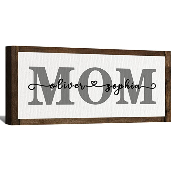 Prints Fun Custom Puzzle Piece Sign Canvas Prints With Names Personalized Mothers Day Gifts For Mom From Daughter Son Birthday Gifts For Mom Canvas Wall Art - Grafton Collection