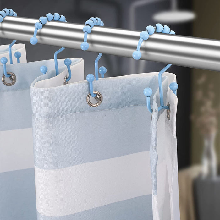 Shower Curtain Hooks Rings, Rust-Resistant Metal Double Glide Shower Hooks For Bathroom Shower Rods Set