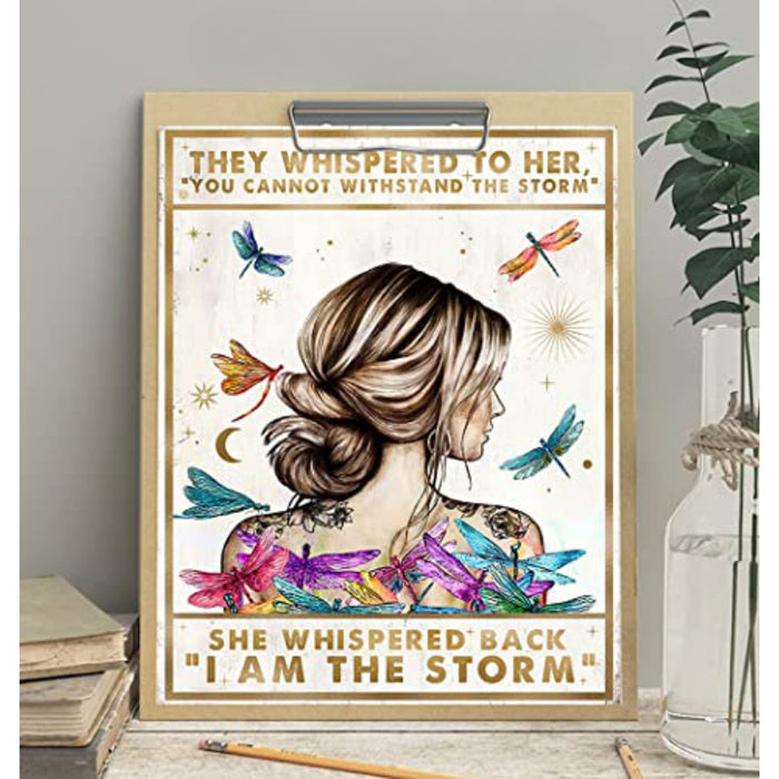 Positive Quote Wall Decor- She Whispered Back I Am The Storm - Grafton Collection