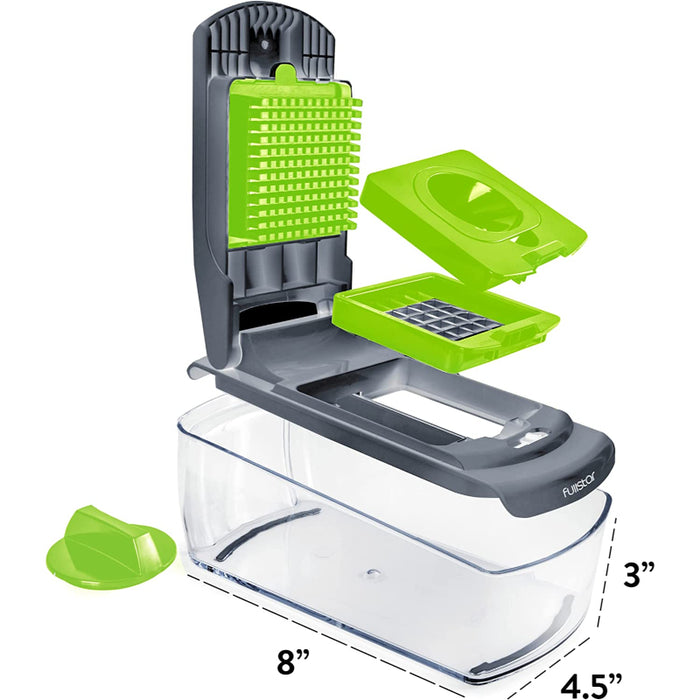 Vegetable Chopper Spiralizer Onion With Container Slicer Dicer Cutter - 4 Blades - Grafton Collection