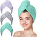 Microfiber Hair Towel, 3 Packs Hair Turbans For Wet Hair, Drying Hair Wrap Towels For Curly Hair Women Anti Frizz - Grafton Collection