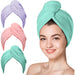 Microfiber Hair Towel, 3 Packs Hair Turbans For Wet Hair, Drying Hair Wrap Towels For Curly Hair Women Anti Frizz - Grafton Collection