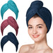 Microfiber Hair Towel, 3 Packs Hair Turbans For Wet Hair, Drying Hair Wrap Towels For Curly Hair Women Anti Frizz - Grafton Collection