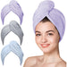 Microfiber Hair Towel, 3 Packs Hair Turbans For Wet Hair, Drying Hair Wrap Towels For Curly Hair Women Anti Frizz - Grafton Collection