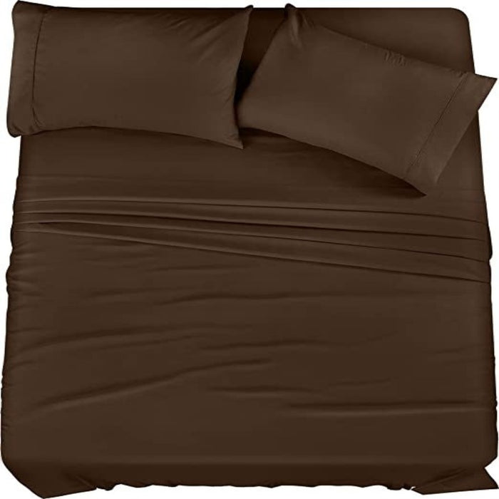 Brushed Microfiber Bedding Sheets Set, 4 Piece Bedding, Shrinkage and Fade Resistant, Easy Care - Grafton Collection