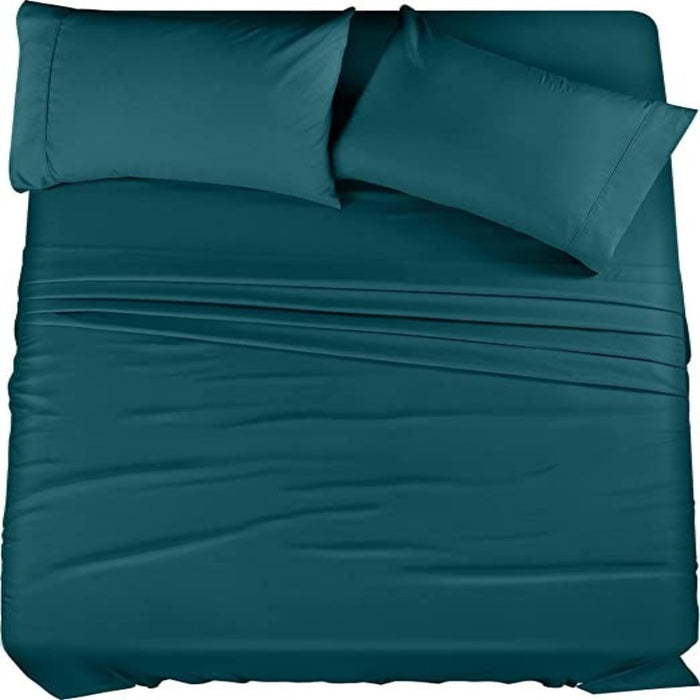 Bedding Sheets Set, 4 Piece Bedding, Brushed Microfiber, Shrinkage and Fade Resistant, Easy Care