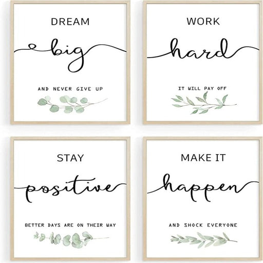 Inspirational Wall Art Office Decor, Motivational Unframed Wall Art Prints for Bedroom | Living Room | Office | Classroom, Daily Positive Affirmations Poster for Women Men Kids - Grafton Collection