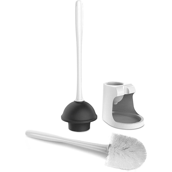 Toilet Plunger and Bowl Brush Combo for Bathroom Cleaning