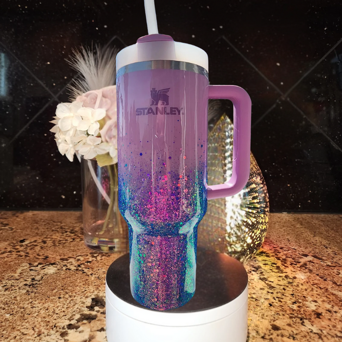 Personalized Glitter Tumbler With Handle