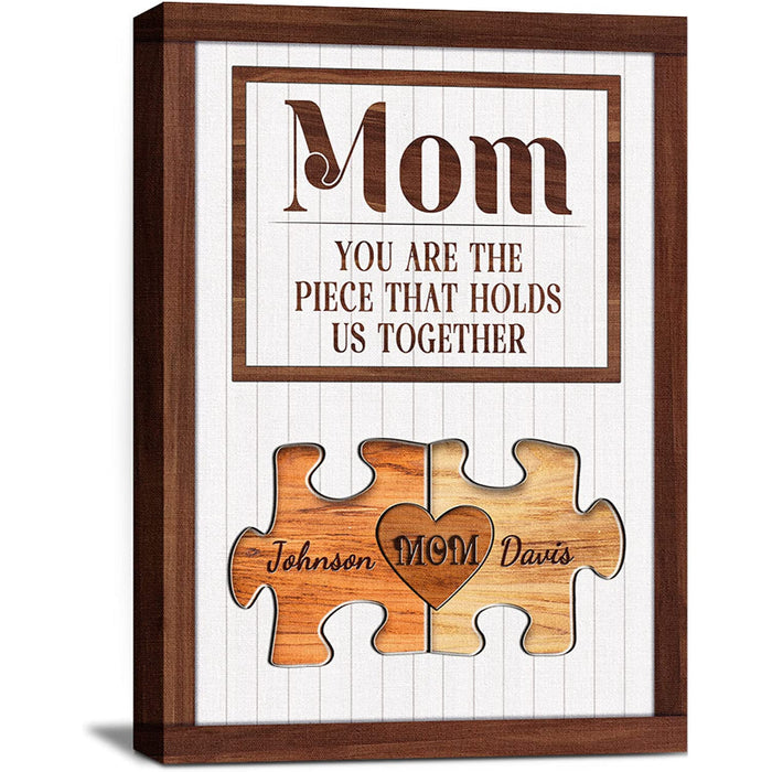 Personalized Mother's Day Gifts For Mom From Son Daughter Unique Birthday Presents For Mom Custom Puzzle Sign Canvas Prints Rustic Wall Art Home Decor - Grafton Collection