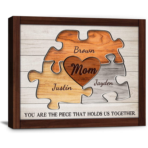 Personalized Mother's Day Gifts For Mom From Son Daughter Unique Birthday Presents For Mom Custom Puzzle Sign Canvas Prints Rustic Wall Art Home Decor - Grafton Collection