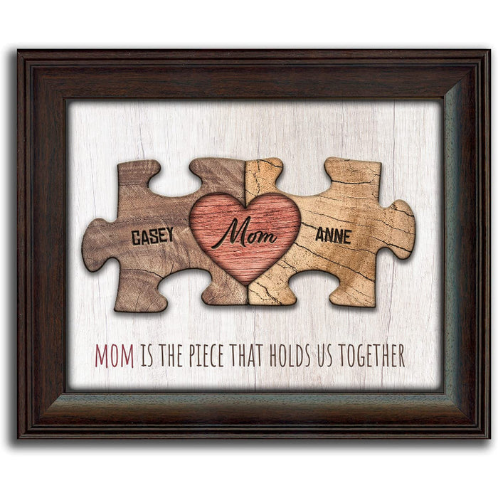 Personalized Puzzle Wall Art | Unique And Sentimental Customized With Up To 8 Names | Framed Canvas Or Wood Sign - Grafton Collection