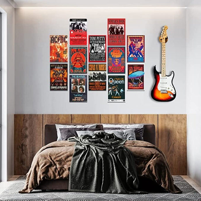 Vintage Rock Band Posters for Room Aesthetic, Retro Music Room Wall Bedroom Decor Wall Art, Vintage Rock Band Music Concert Poster Wall Collage, Old Music Album Cover Prints