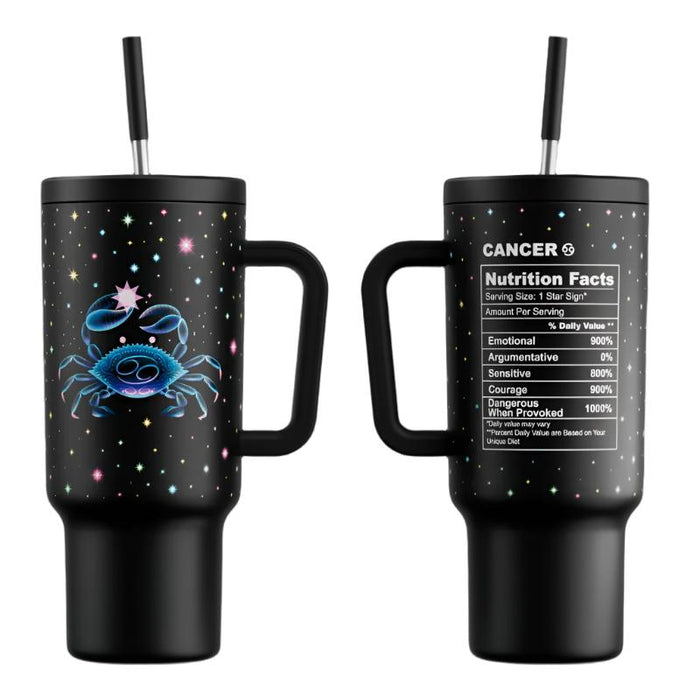 40 Oz Tumbler With Straw Zodiac Collections