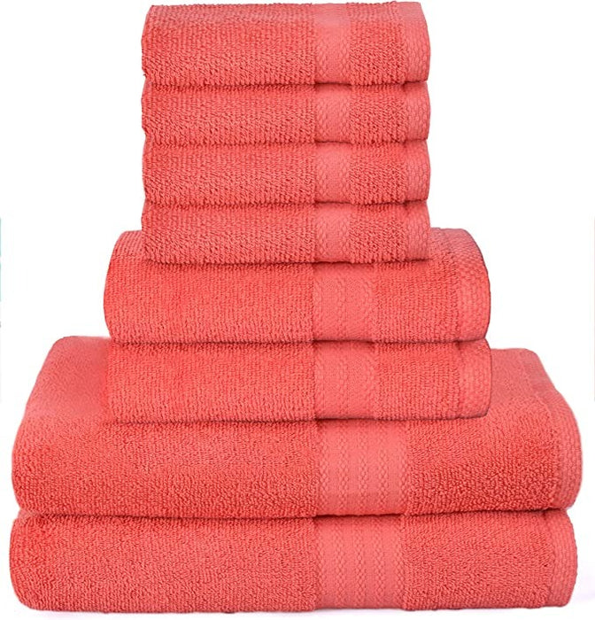 Pack Of 8 Towel Set Pure Ring, 2 Oversized Bath Towels, 2 Hand Towels, 4 Wash Cloths Ideal for Everyday use, Hotel & Spa - Grafton Collection