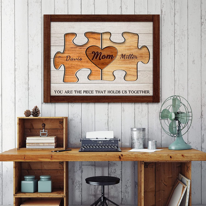 Personalized Mother's Day Gifts For Mom From Son Daughter Unique Birthday Presents For Mom Custom Puzzle Sign Canvas Prints Rustic Wall Art Home Decor - Grafton Collection