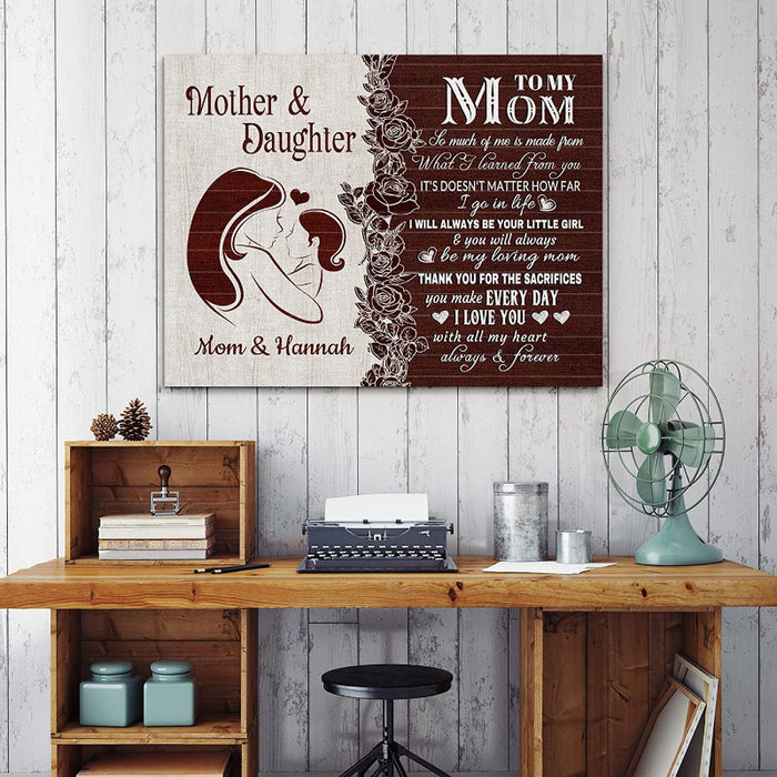 Personalized Wall Art, Mom Gift From Daughter, Custom Mother Son