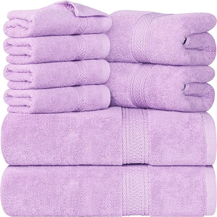 8-Piece Towel Set, 2 Bath Towels, 2 Hand Towels, and 4 Wash Cloths, Highly Absorbent Towels for Bathroom, Gym, Hotel, and Spa - Grafton Collection