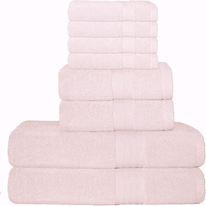 Pack Of 8 Towels Set Pure Ring, 2 Oversized Bath Towels, 2 Hand Towels, 4 Wash Cloths Ideal for Everyday use, Hotel & Spa - Grafton Collection
