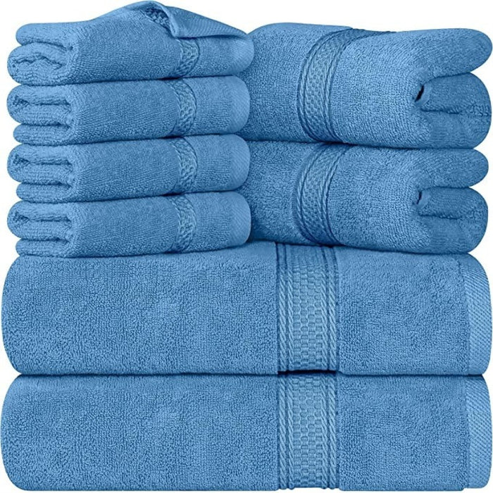 8-Piece Towel Set, 2 Bath Towels, 2 Hand Towels, and 4 Wash Cloths, Highly Absorbent Towels for Bathroom, Gym, Hotel, and Spa - Grafton Collection