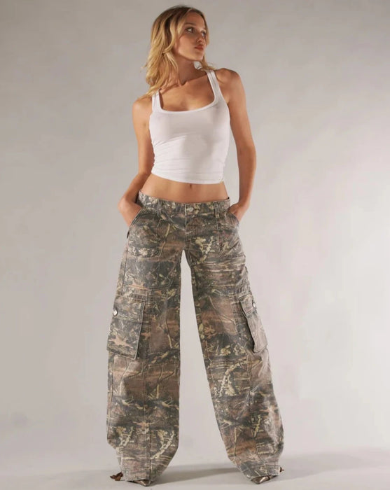 Camo Patterned Cargo Pants