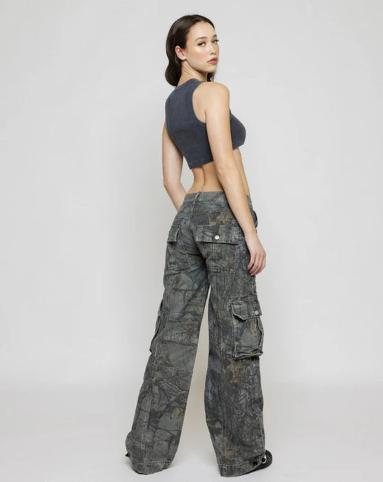 Camo Patterned Cargo Pants