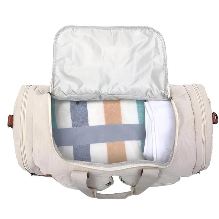 Canvas Duffel Bag With Shoe Compartment