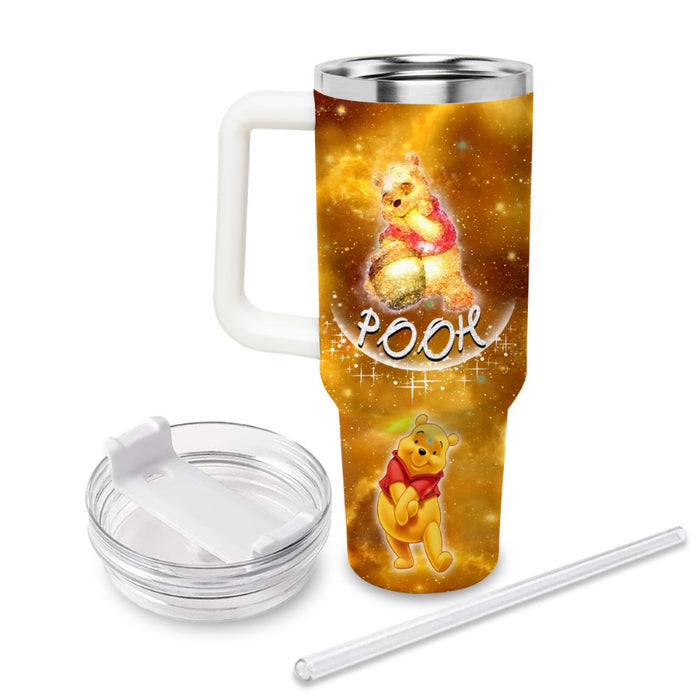 Pooh Castle Glitter Pattern Tumbler