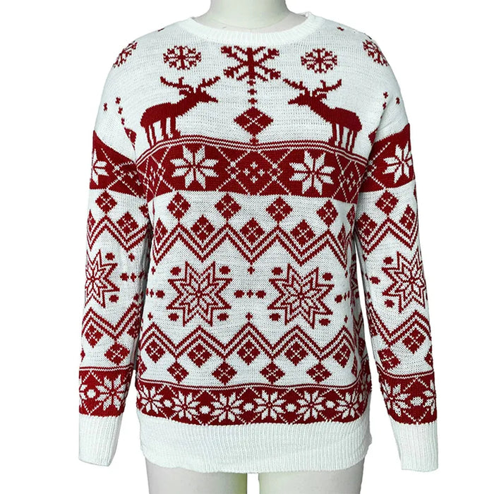 Christmas Deer Printed Knitted Sweater - Grafton Collection