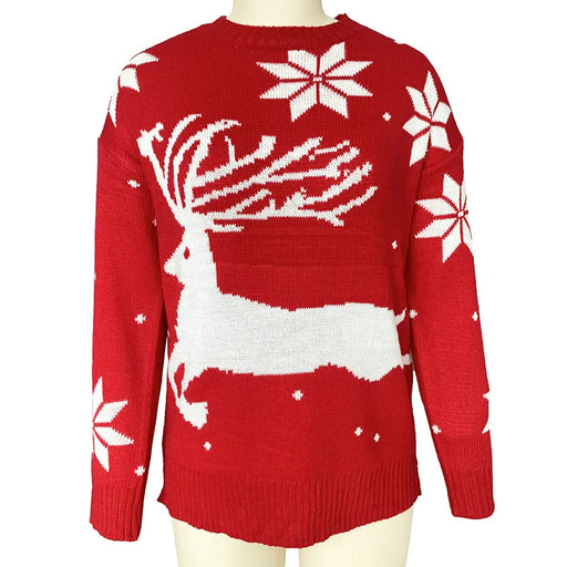 Christmas Deer Printed Knitted Sweater - Grafton Collection