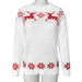 Christmas Deer Printed Round Collar Sweater - Grafton Collection